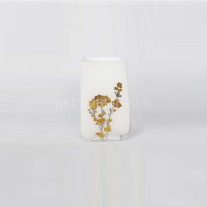 أبيض مربع مع ملحقات الحمام الزجاجي مائي الذهب مع حامل فرشاة الأسنان