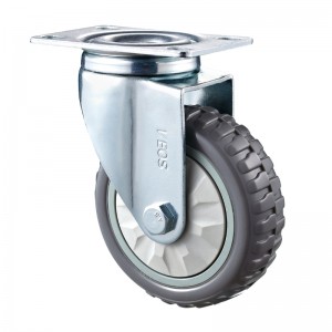 واجب متوسط ​​- هيكل مطلي بالكروم مع عجلة Diamand TPE رمادية