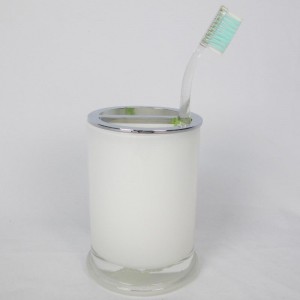 مجموعة اكسسوارات الحمام الزجاج الأبيض