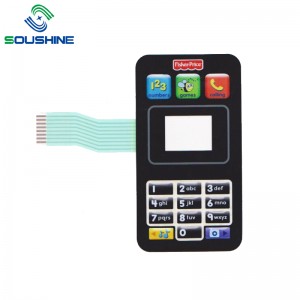 OEM جودة عالية 6 زر لوحة المفاتيح غشاء تنقش مع موصل