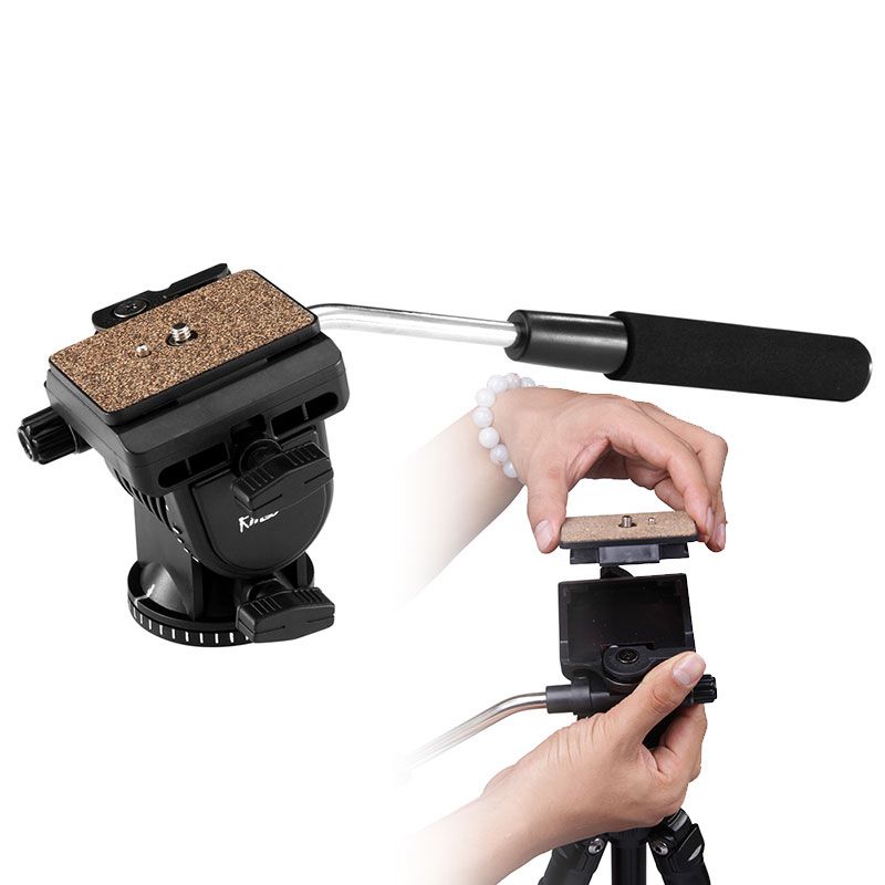 Kingjoy VT-1500 كاميرا قابلة للتعديل لساق ترايبود حامل فيديو مع رأس قابل للفصل لسحب السحب قابل للإمالة