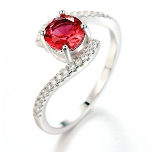 خواتم الخطبة للنساء الجمشت مكعب زركونيا خواتم روبي حلقات الوعد