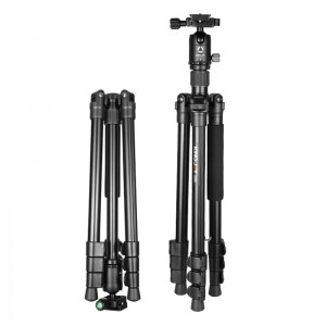 KINGJOY G555 61.5 \/ 156 سم كاميرا فليب لوك طقم ترايبود Monopod ، حامل ثلاثي القوائم محمول خفيف الوزن مع رأس كرة بانورامي بزاوية 360 درجة + 1\/4 \"Quick Re...