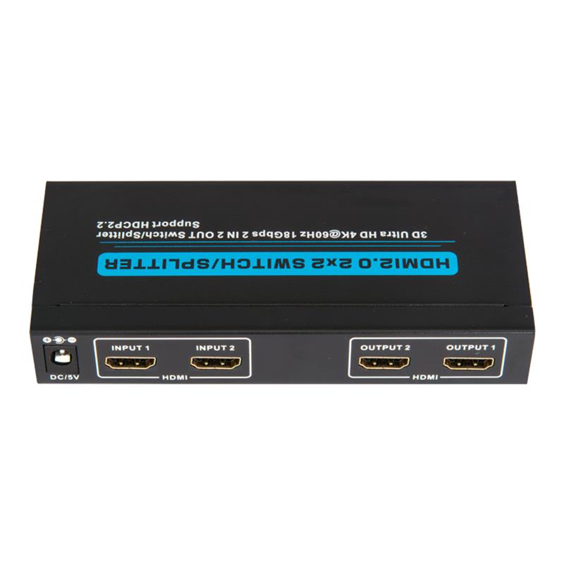 V2.0 HDMI 2x2 التبديل / الفاصل دعم 3D الترا HD 4Kx2K @ 60HZ HDCP2.2