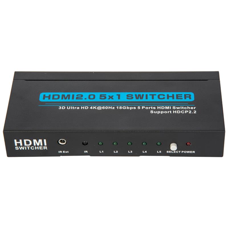 V2.0 HDMI 5x1 الجلاد دعم 3D الترا HD 4Kx2K @ 60HZ HDCP2.2