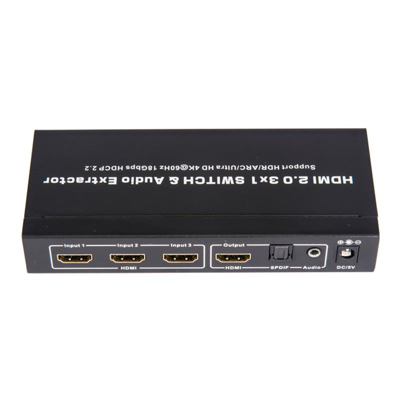 V2.0 HDMI 3x1 الجلاد و النازع الصوت دعم ARC الترا HD 4Kx2K @ 60HZ HDCP2.2 18Gbps