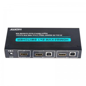 V2.0 HDMI KVM 2x1 Switch Switch دعم بطاقة الصوت فائقة الدقة بدقة 18 جيجابت في الثانية بسرعة 20 كيلو بت في الثانية و HDCP2.2 بسرعة 18 جيجابت في الثانية و...