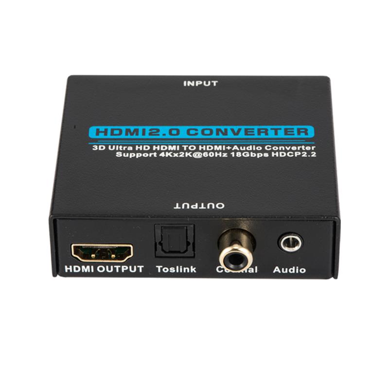 V2.0 HDMI الصوت النازع HDMI إلى HDMI + محول الصوت دعم 3D الترا HD 4Kx2K @ 60HZ HDCP 2.2 18Gbps
