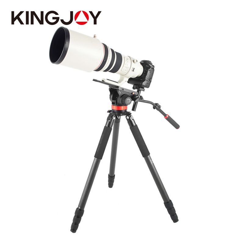 Kingjoy K6208 Heavey واجب ألياف الكربون فيديو وصور ترايبود