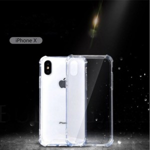 iPhone X \/ iPhone XS TPU + PC حالة الهاتف المحمول شفافة ومضادة للتأثير