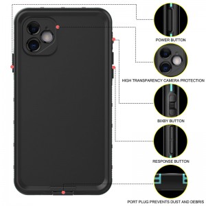 أفضل حقيبة للماء ل iPhone iPhone السباحة الهاتف المحمول حالة الأزرق مع لون الصلبة الغطاء الخلفي