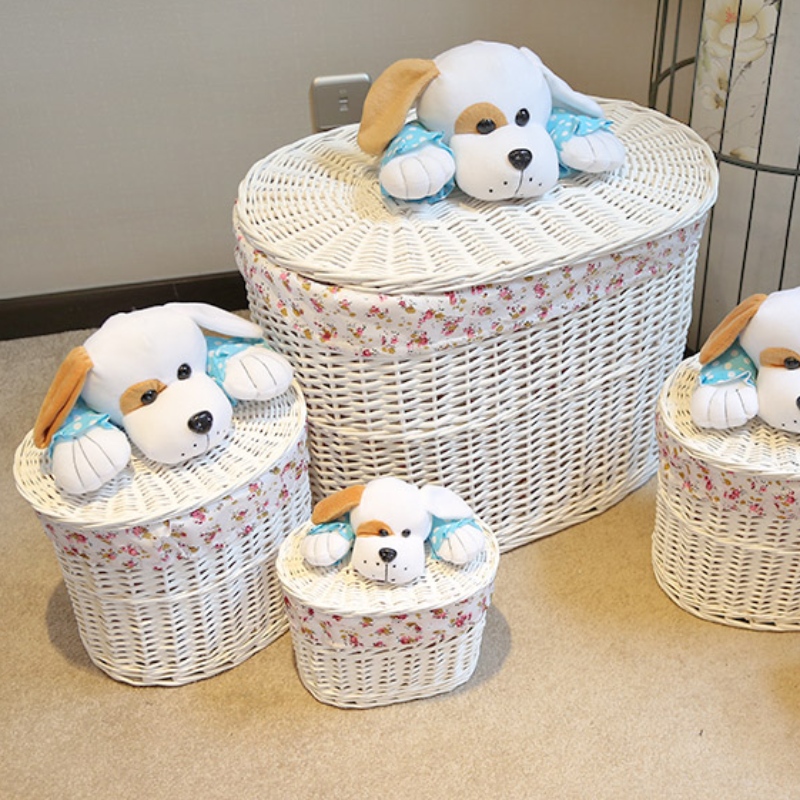 سلة الغسيل مع غطاء الخوص