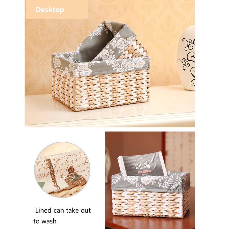 القش المنسوجة Bakset مع بطانة