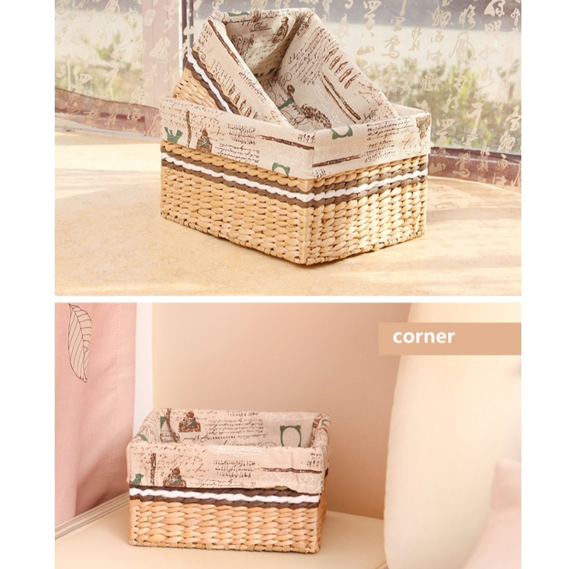 القش المنسوجة Bakset مع بطانة