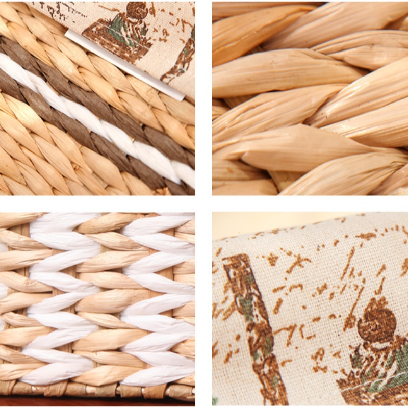 القش المنسوجة Bakset مع بطانة