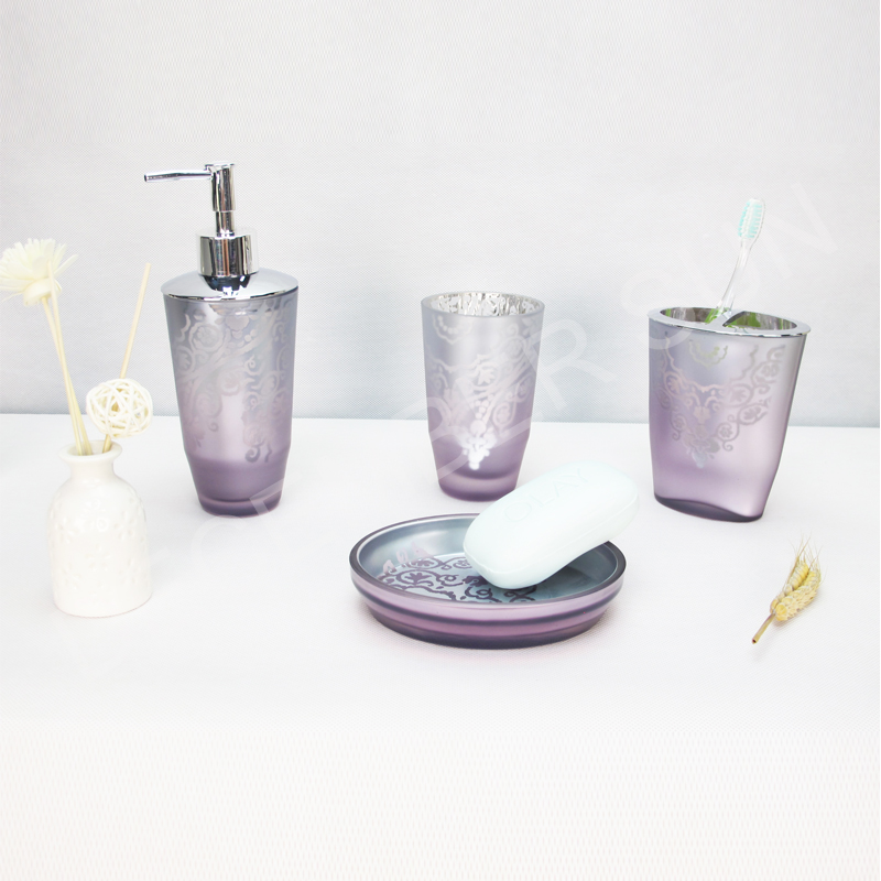 مجموعة اكسسوارات الحمام 4 قطع الزجاج