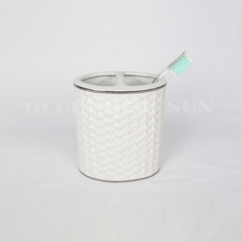 2020 أفضل الأسعار الأبيض الخزف الخيزران النسيج مجموعة اكسسوارات الحمام