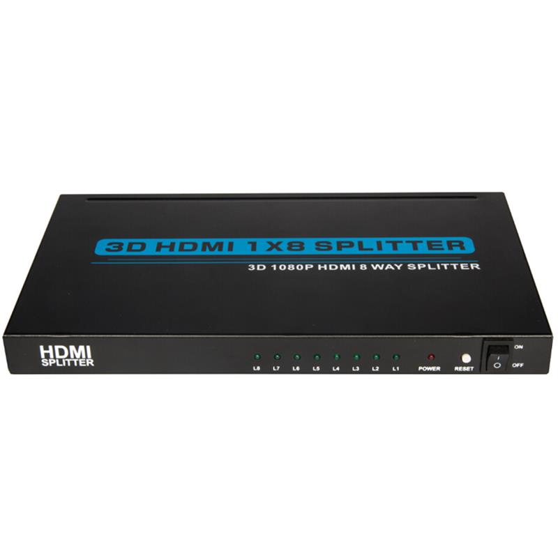 8 منافذ HDMI 1x8 Splitter Support 3D Full HD 1080P