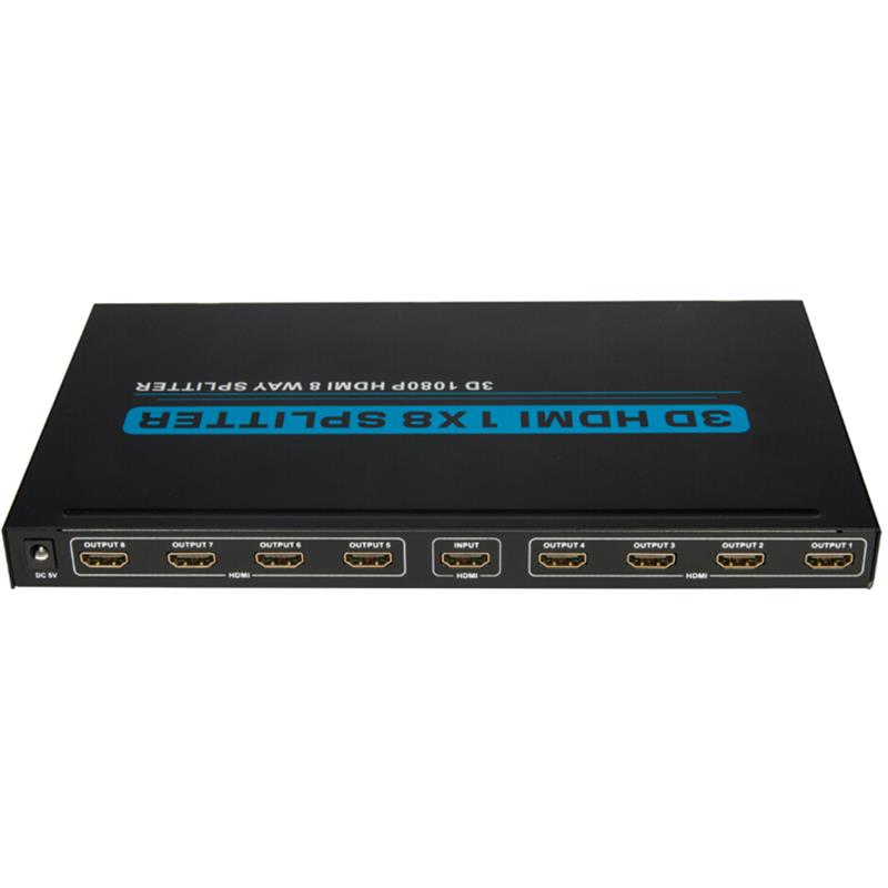 8 منافذ HDMI 1x8 Splitter Support 3D Full HD 1080P