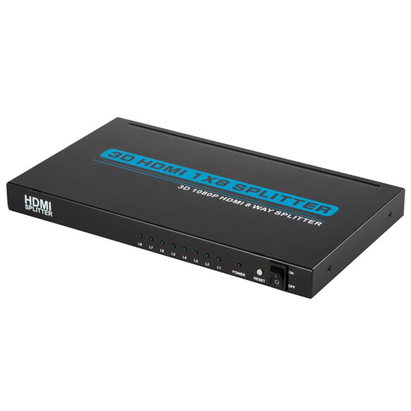 8 منافذ HDMI 1x8 Splitter Support 3D Full HD 1080P