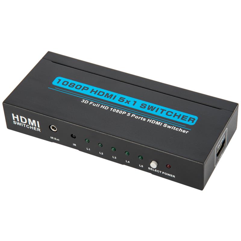 V1.3 HDMI 5x1 الجلاد دعم 3D كامل HD 1080P