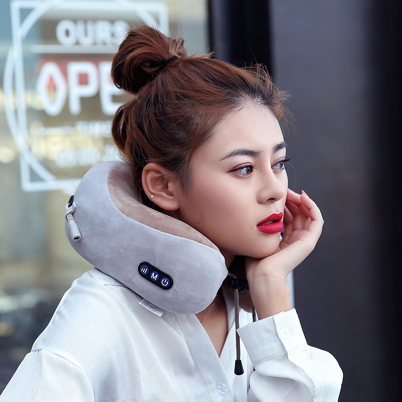 على شكل حرف U وسادة تدليك وسادة رغوة الذاكرة السفر تدليك الرقبة مدلك