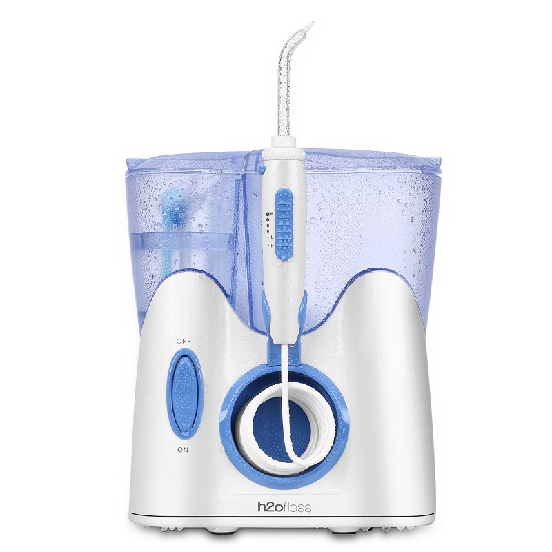 H2ofloss الأسنان المياه flosser لتنظيف الأسنان مع 12 نصائح متعددة الوظائف و 800 مل ، المهنية كونترتوب عن طريق الفم الري تصميم هادئ