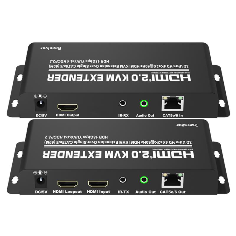 HDMI 2.0 KVM Extender 60m over Single CAT5e / 6 Support Ultra HD 4Kx2K @ 60Hz HDCP2.2