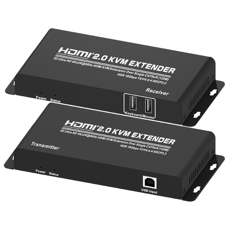 HDMI 2.0 KVM Extender 120m over Single CAT5e / 6 Support Ultra HD 4Kx2K @ 60Hz HDCP2.2