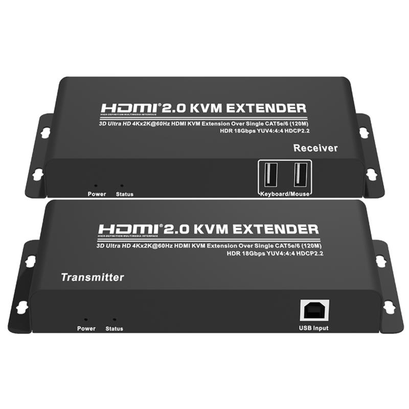 HDMI 2.0 KVM Extender 120m over Single CAT5e / 6 Support Ultra HD 4Kx2K @ 60Hz HDCP2.2