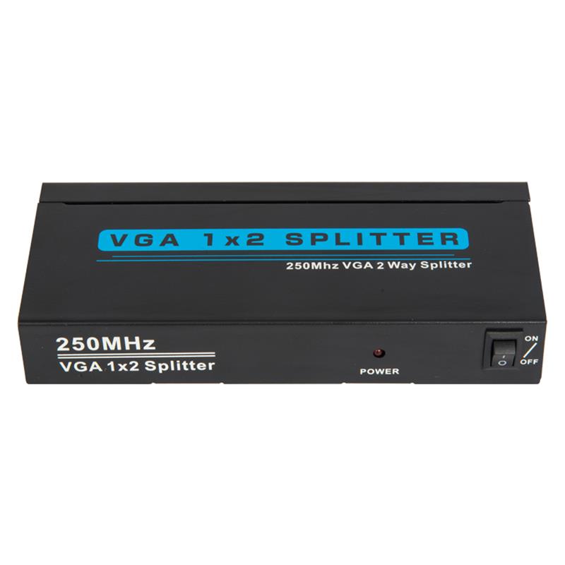 250MHz 2 Way VGA 1x2 Splitter Support 1080P