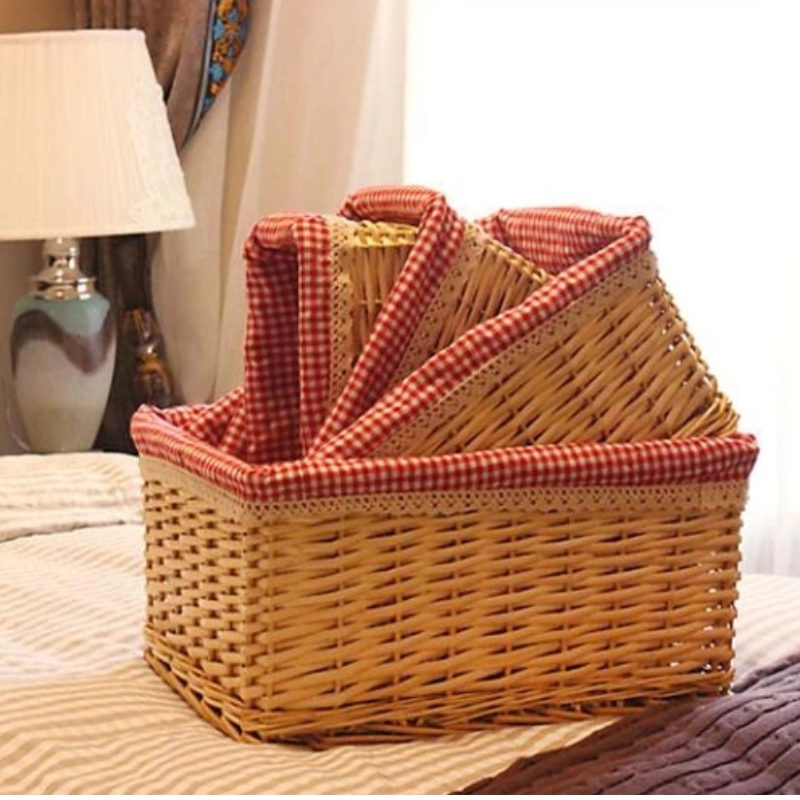 مجموعة من 3 سلة خوص