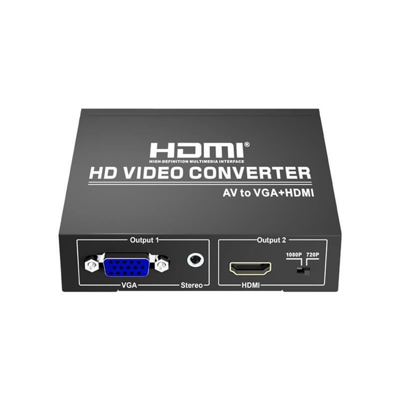 AV to VGA + HDMI Converter Up Scaler 720P / 1080P