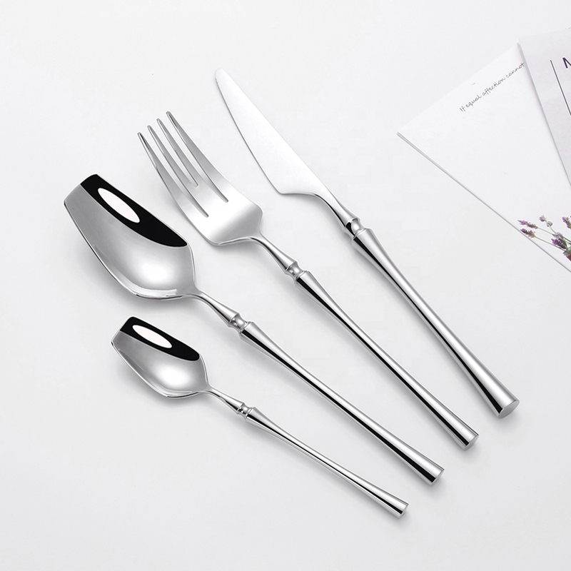 مرآة البولندية الخصر النحيف أدوات المائدة الفضة الفولاذ المقاوم للصدأ والسكاكين صديقة للبيئة