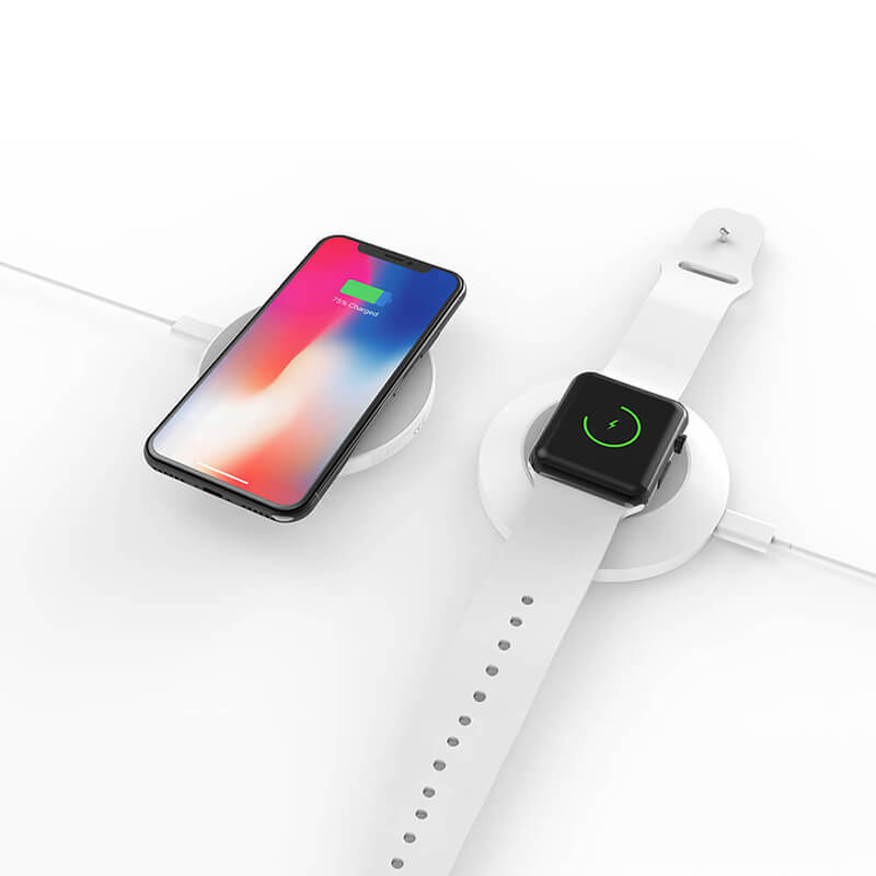 الجانبين لشحن اي فون و iWatch اللاسلكية