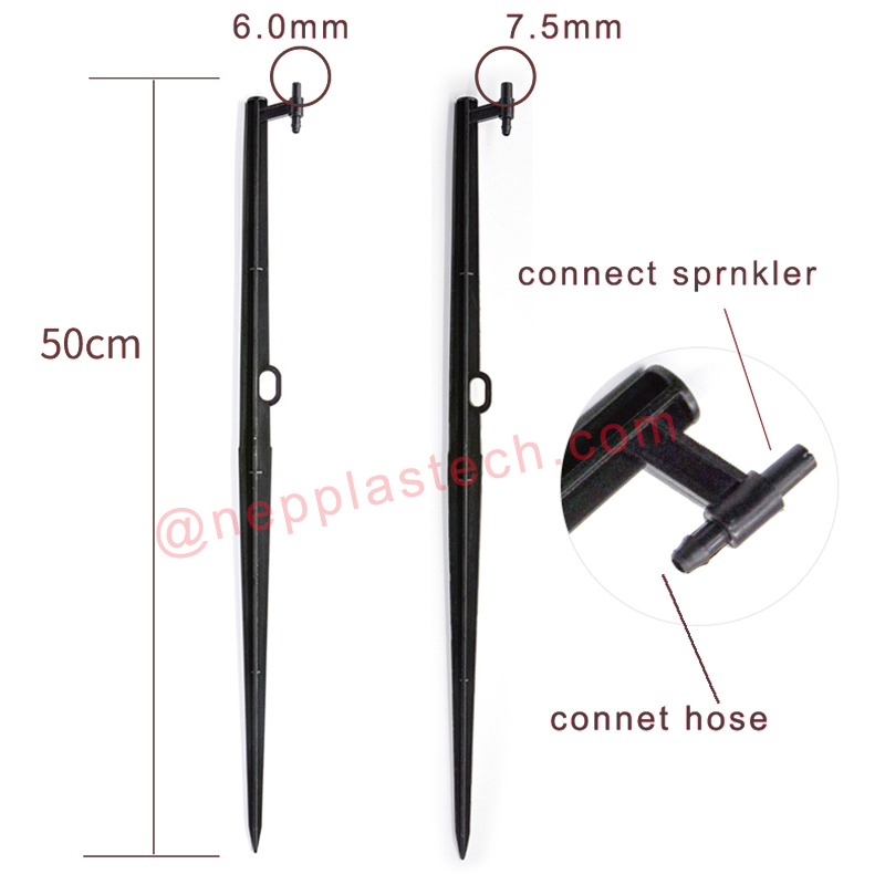 ملحقات نظام الري الشمسي 15 مم إلى 60 مم حصص نفاثة الرش الصغيرة السوداء