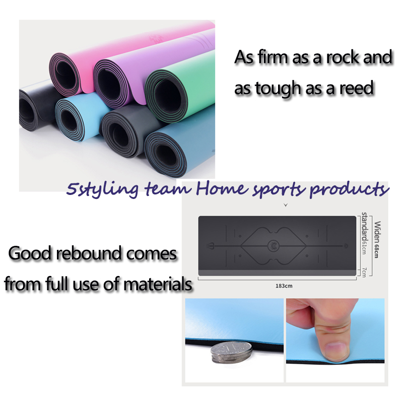 بو خط المطاط الطبيعي حصيرة اليوغا حصيرة ، امتصاص العرق وعدم الانزلاق ، حصيرة الأرض الفاخرة ، حصيرة اللياقة البدنية للرجال والنساء...