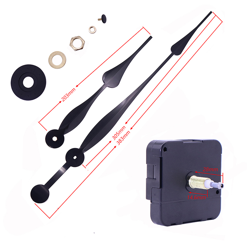 HR1688 23mm حركة ساعة كوارتز سوداء وعقارب ساعة كبيرة