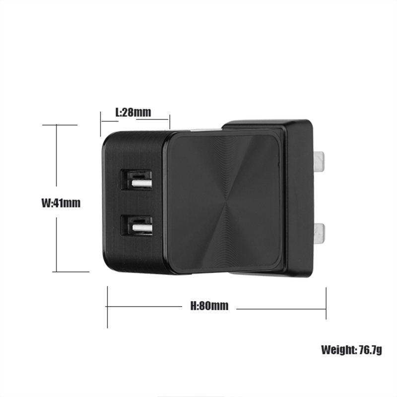 FCC. CE الهاتف المحمول شاحن سريع محول عالمي 2 منافذ USB شاحن السفر المحمولة شاحن مصنع OEM