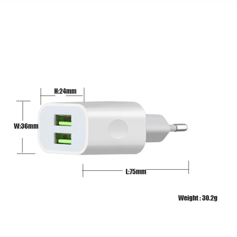 المزدوج الجدار المحمولة الاتحاد الأوروبي / الولايات المتحدة USB الجدار شاحن متعدد المنافذ شواحن USB OEM / ODM