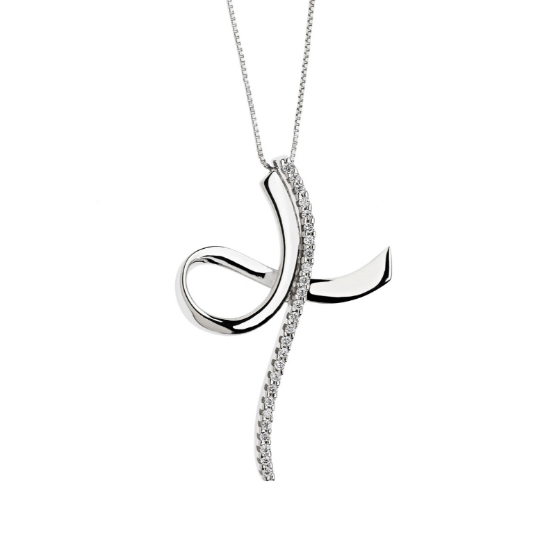 السيدات بسيطة عبر نوع 925 الفضة الفسكوز ستون قلادة الصين مصنع مجوهرات Ruifanbao