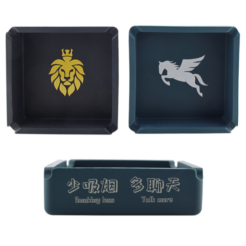 منفضة سجائر مربعة كبيرة مطبوعة