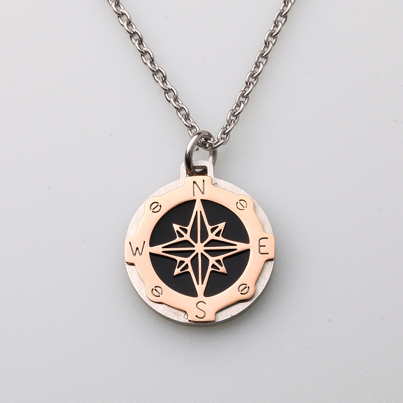 إيطاليا نمط مجوهرات الفولاذ المقاوم للصدأ الدفة الرياح مرساة قلادة قلادة الرجال المصنوعة في الصين