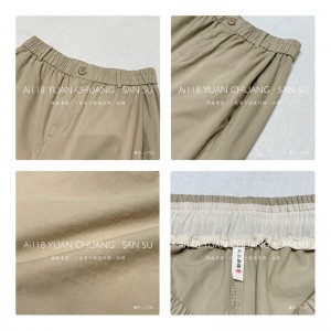 السيدات السراويل فضفاض ، ومناسبة لأي مناسبة ، والأكثر راحة نمط عارضة القطن والكتان العرف 11722 بنطلون فضفاض أنيق