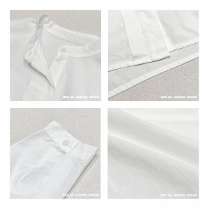 سهل تصميم بسيط عارضة أزياء لون الصلبة شريط منقوش كبير مخصص 17718 جولة الرقبة القميص