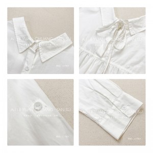 سهل تصميم بسيط عارضة أزياء لون الصلبة شريط منقوشة قميص فضفاض كبير مخصص 17831