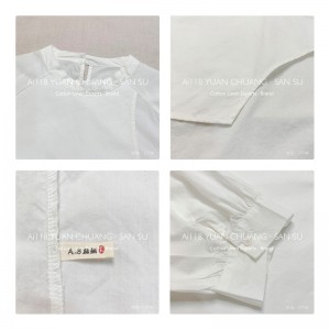 سهل تصميم بسيط عارضة أزياء لون الصلبة شريط منقوش كبير مخصص 17738 جولة الرقبة القميص