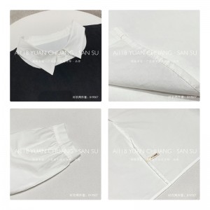 سهل تصميم بسيط عارضة أزياء لون الصلبة شريط منقوش كبير مخصص 19507 قميص طويل فضفاض سترة