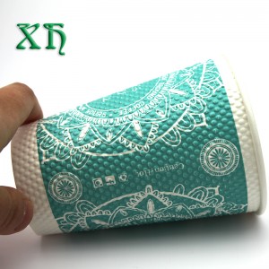 12 أوقية ورق حائط تموج كوب بيع القهوة