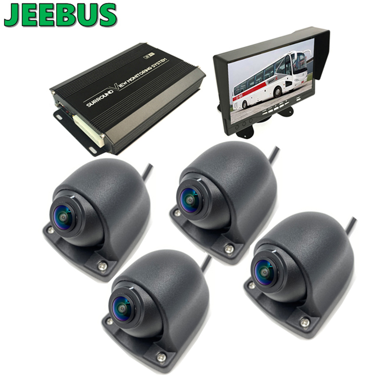 4Way Revser مراقبة 360 درجة 3D نظام كاميرا سيارة عرض الطيور بالكامل مع HD DVR